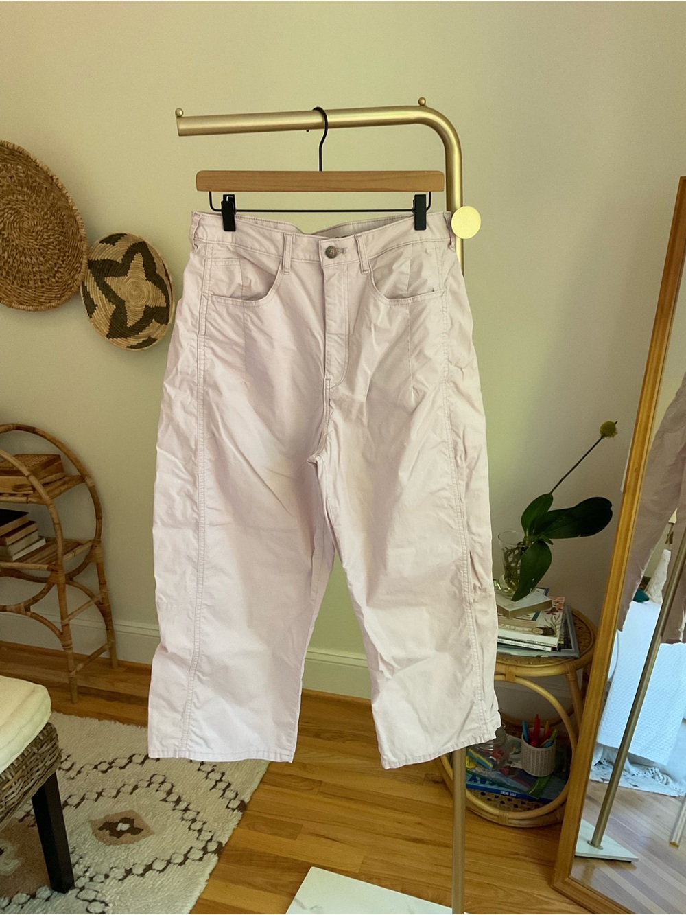 Pilcro High-Rise Wide leg Barrel Pants Size 30 Light Pastel Lavender